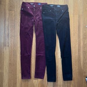 AG kid pants (2) two pairs crushed velvet pants. Girls size 12.